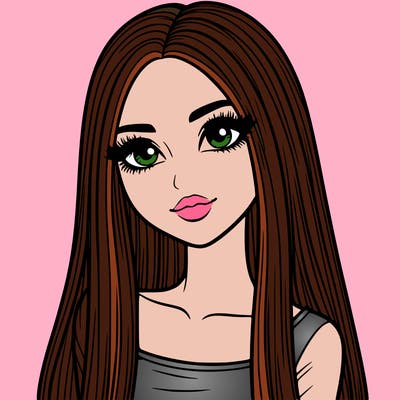 realistic girl with straight and long hair