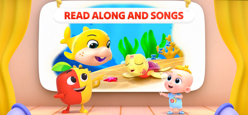 Apples & Bananas Kids App - Read along and songs feature in the Apples and Bananas kids app