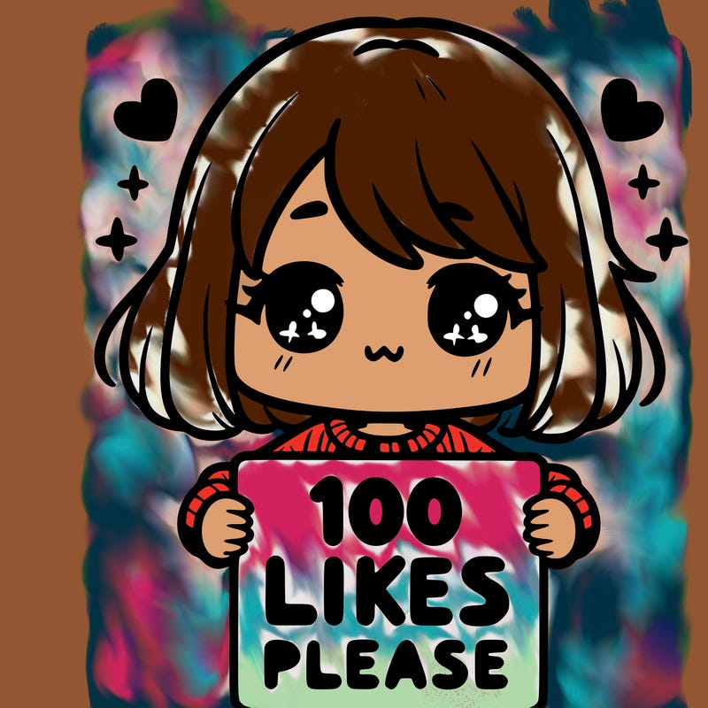 cute girl holding a sign saying 100 likes please