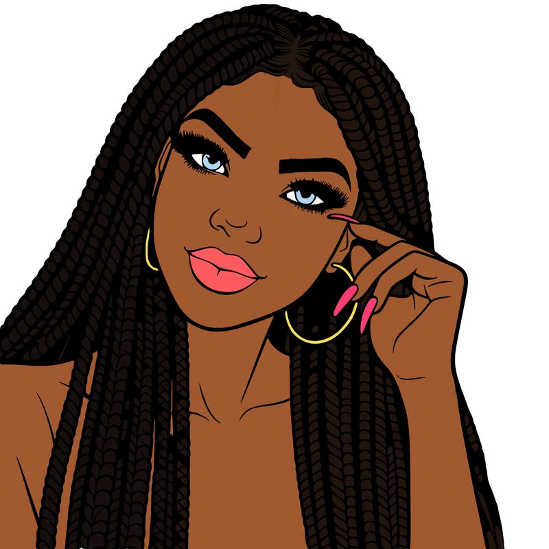 beautiful woman with box braids