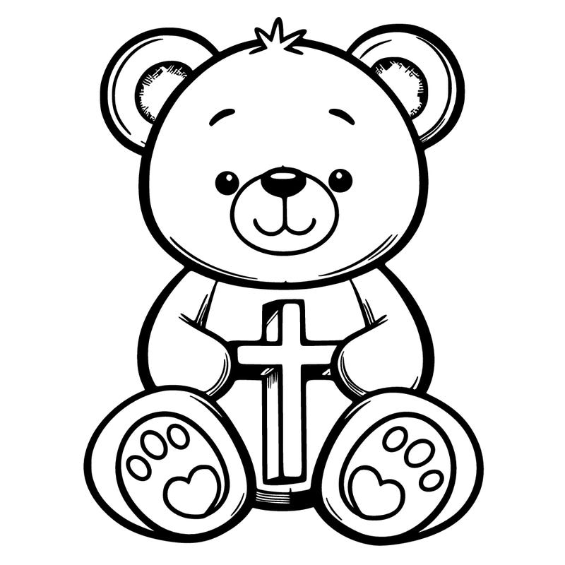 a teddy bear with a cross