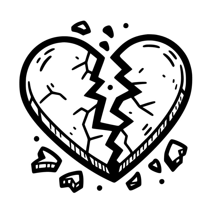 broken to pieces heart