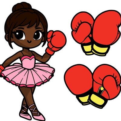 ballerina wearing boxing gloves