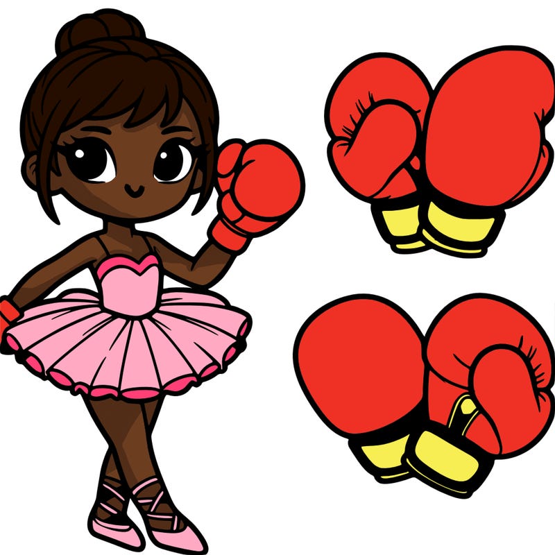 ballerina wearing boxing gloves