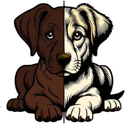 realistic dog split picture