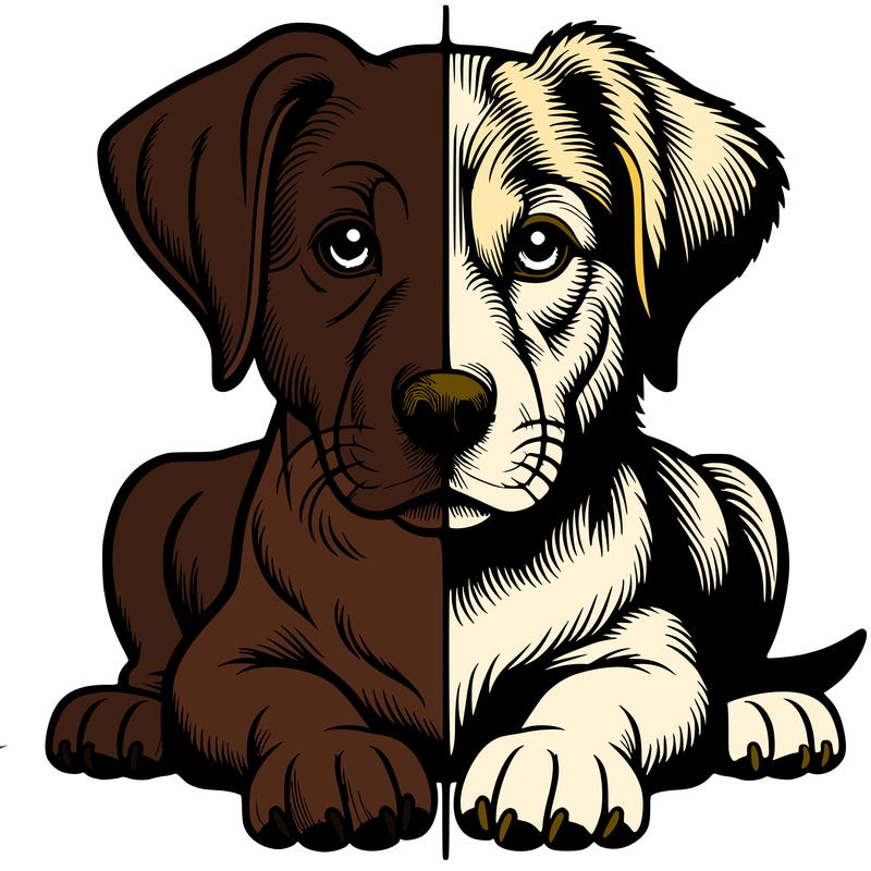 realistic dog split picture