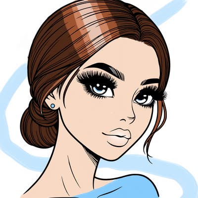 realistic girl with lashes