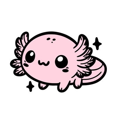 cute easy baby axolotl
