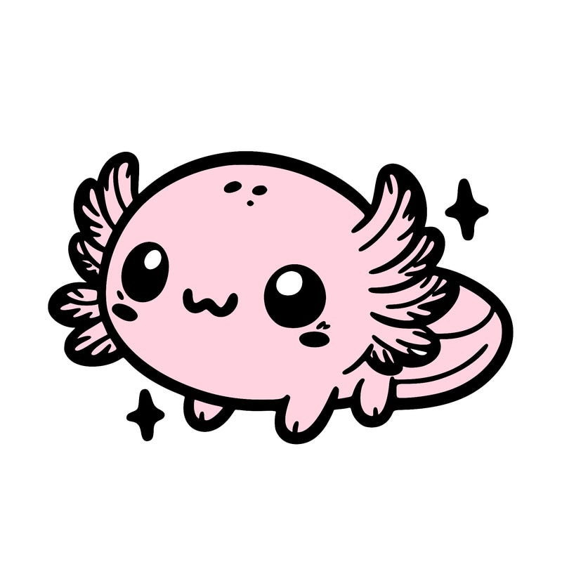 cute easy baby axolotl