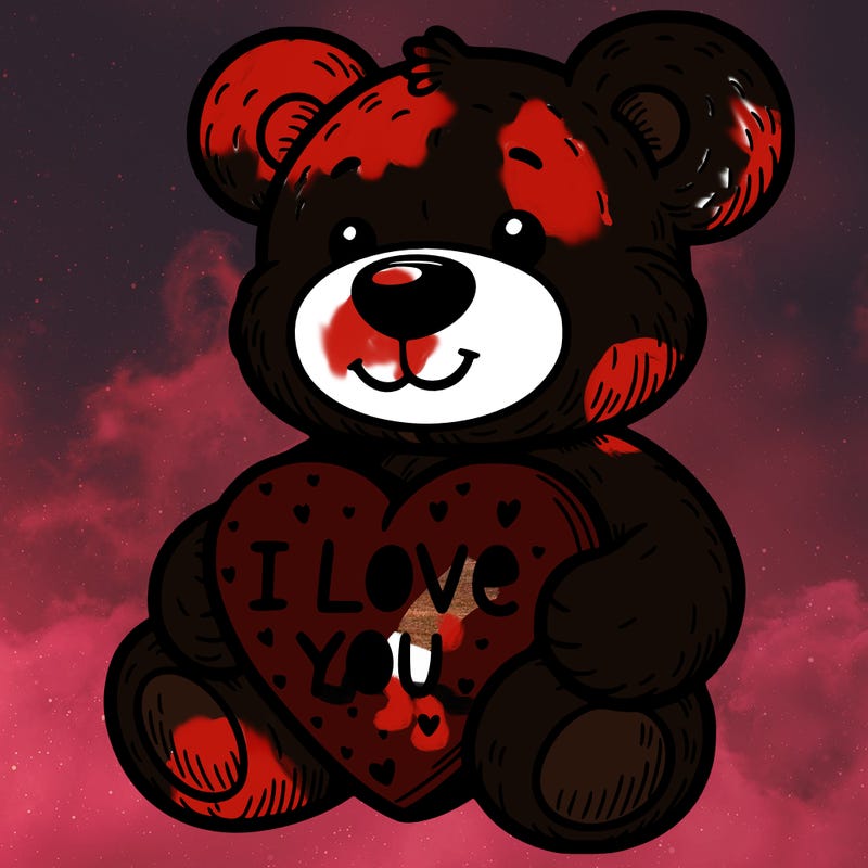 teddy bear holding an i love you heart