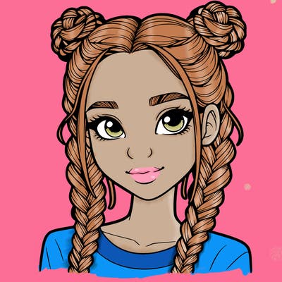 realistic girl with braids