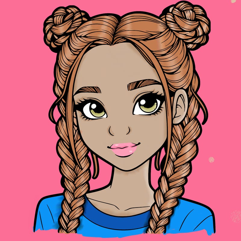 realistic girl with braids