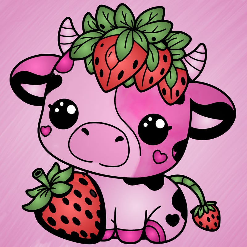 cute strawberry cow