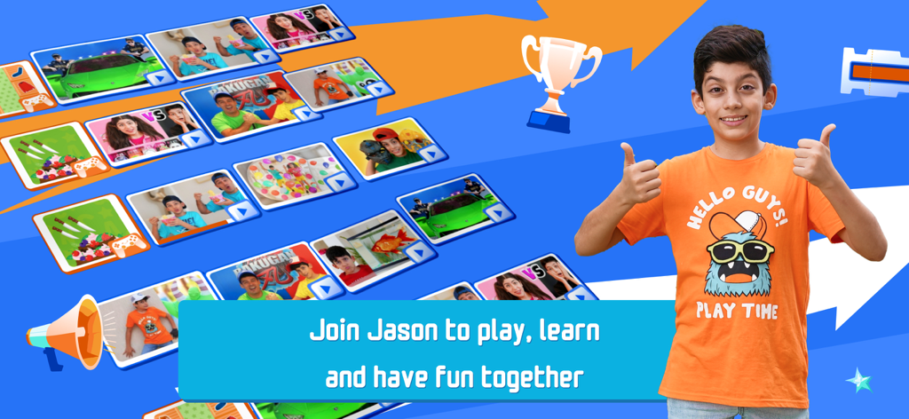 제이슨 브이로그의 제이슨이 게임과 영상 썸네일 배경으로 엄지척을 하고 있다