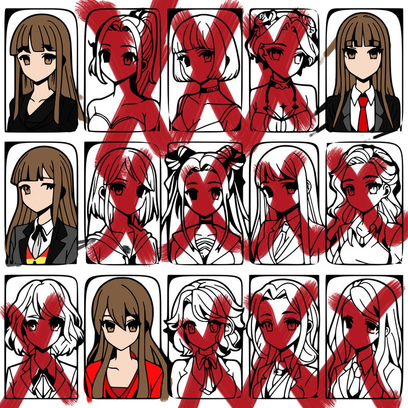 girls that look diffrent anime