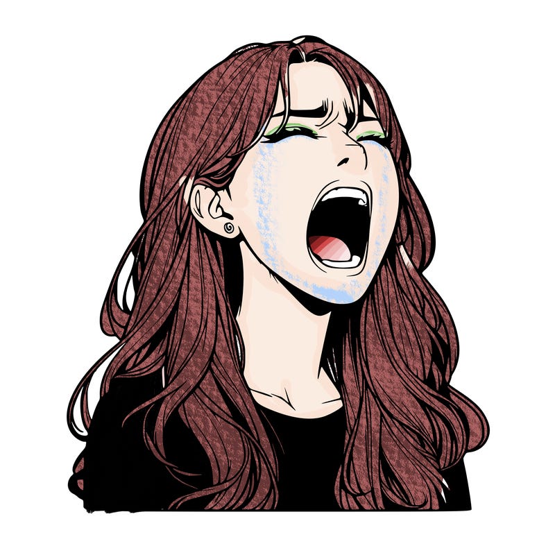 screaming realistic, girl