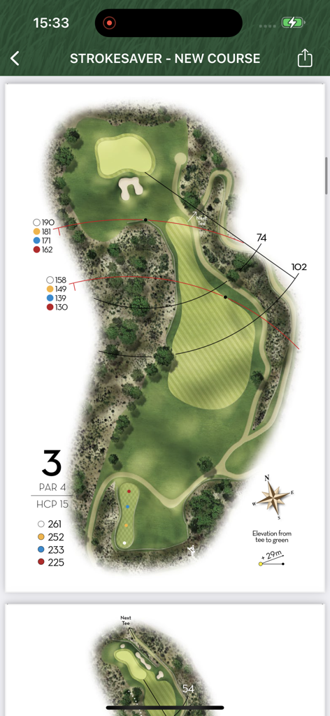 Club de Campo La Zagaleta - Mapa detallado de hoyos de golf con distancias y características del terreno en la aplicación del club La Zagaleta