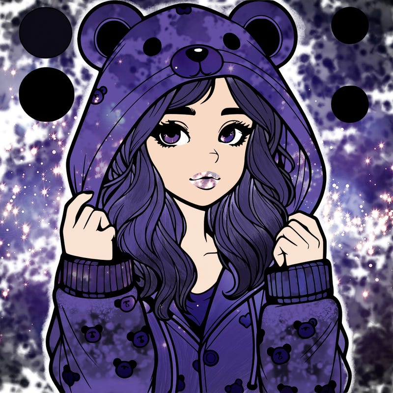 realistic girl in a animal pjs hoodie
