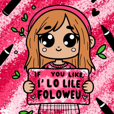 a girl holding up a sign that says if you like, i’ll follow you