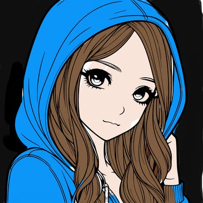 realistic adult girl with hoodie on