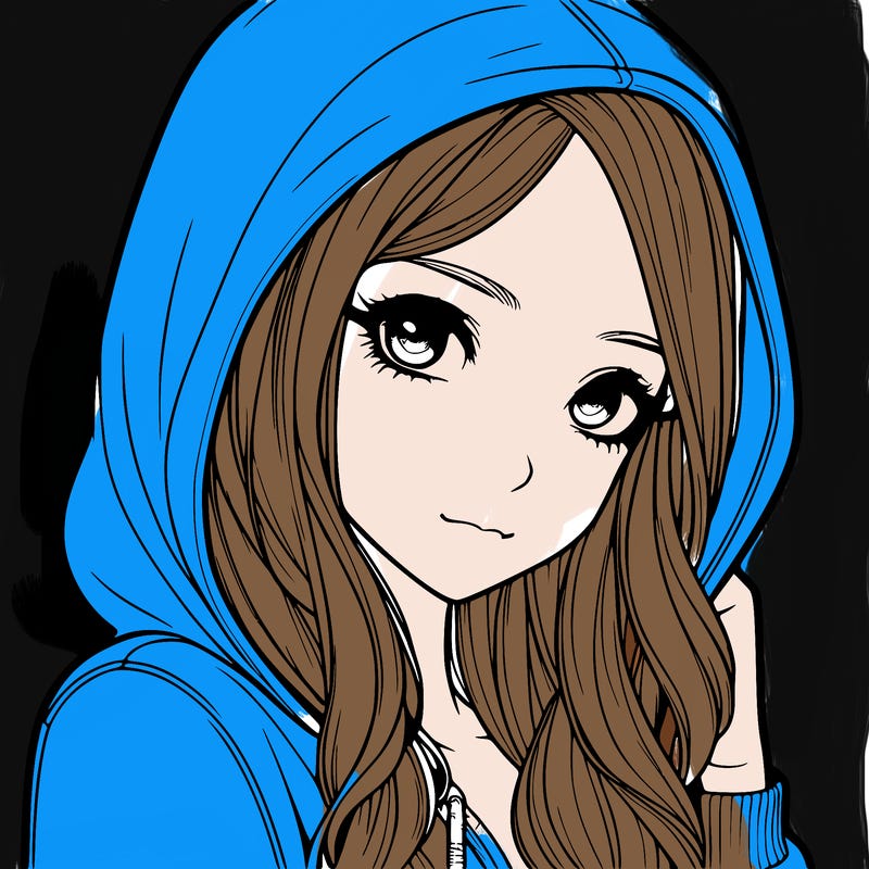 realistic adult girl with hoodie on