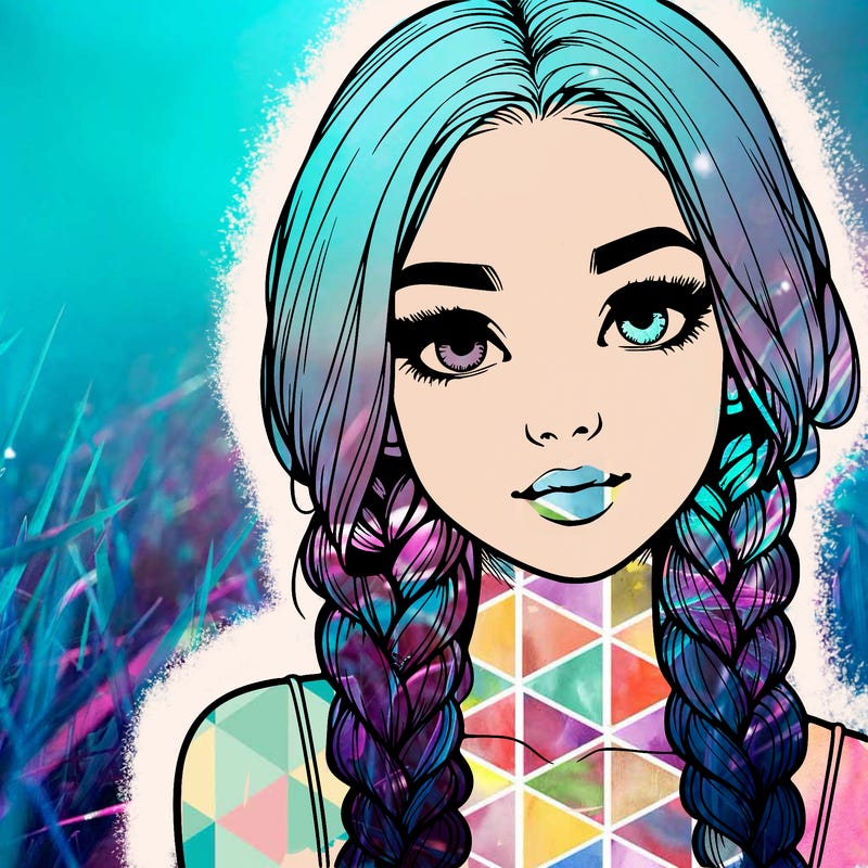 realistic girl with braids