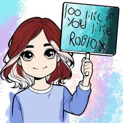 realistic girl holding up a sign