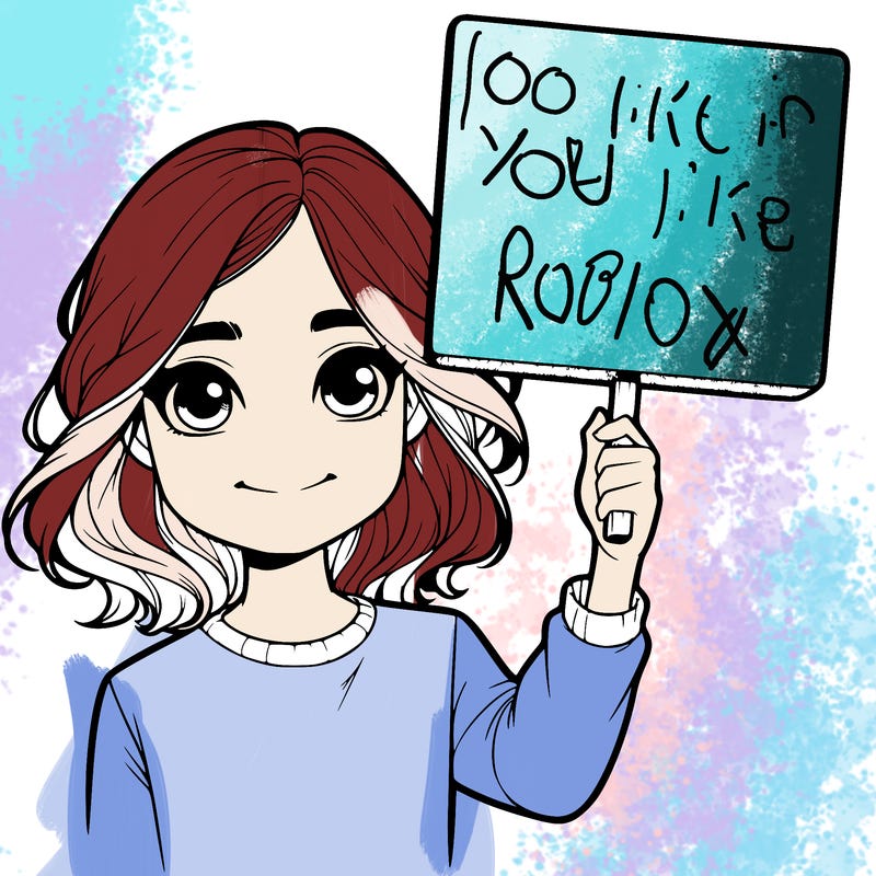 realistic girl holding up a sign