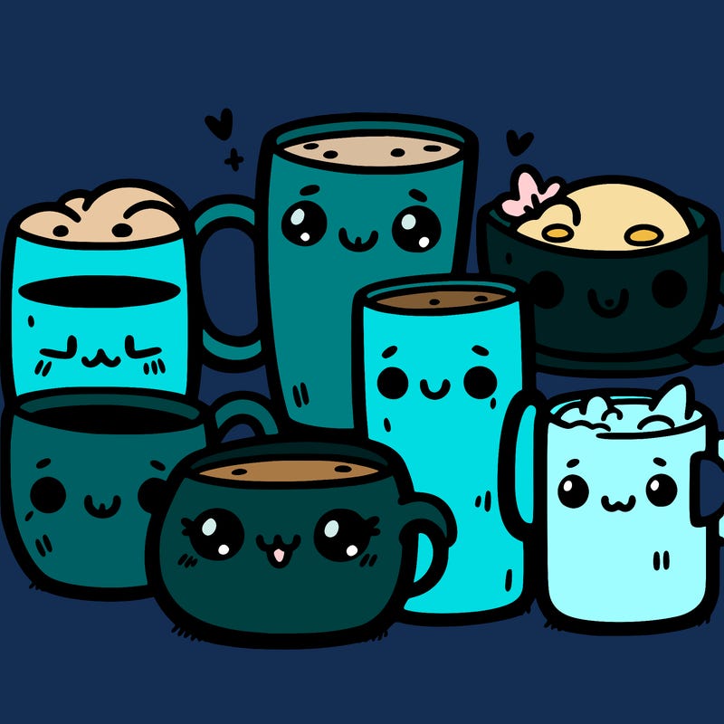 cute cups with faces