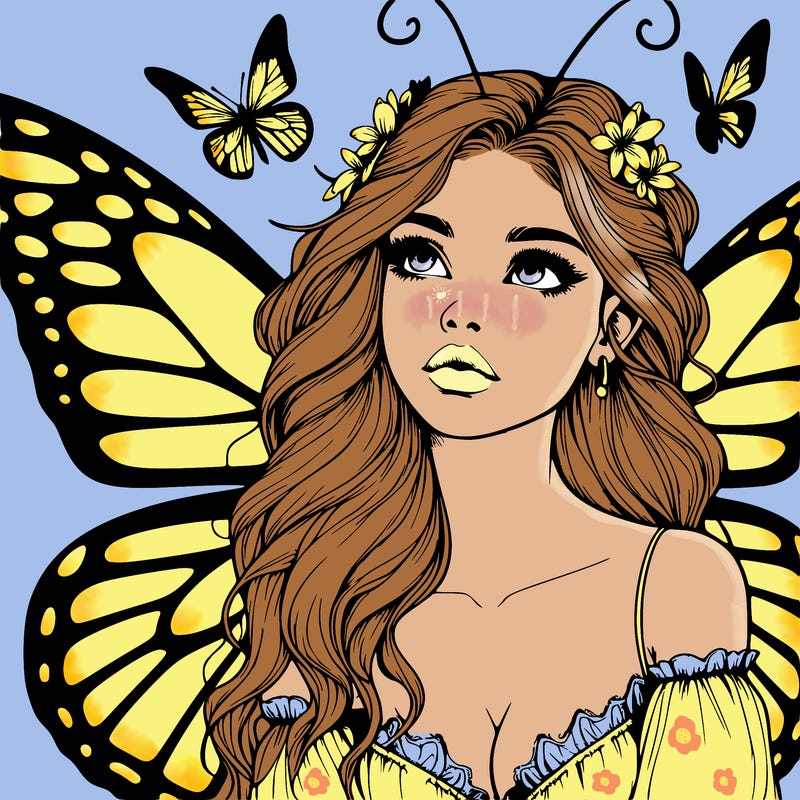 butterfly fairy realistic girl