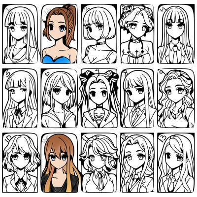 girls that look diffrent anime