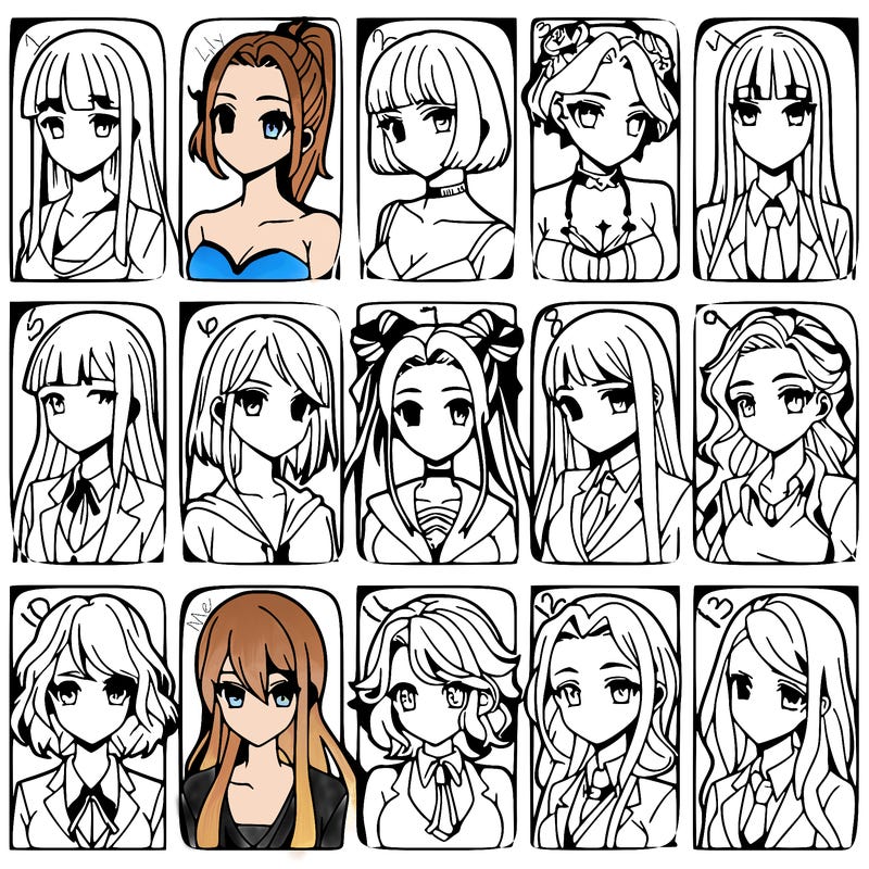 girls that look diffrent anime