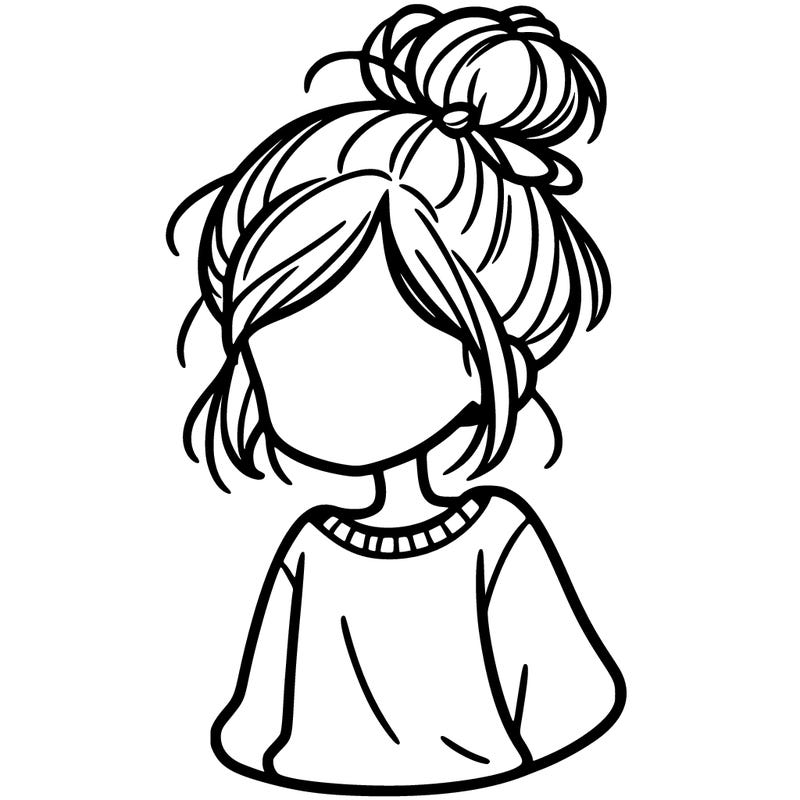 girl with messy bun with is a sweatshirt