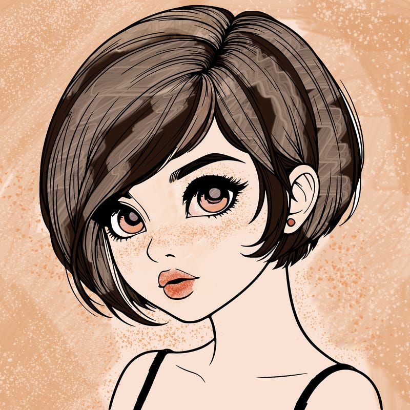 realistic girl with really short hair