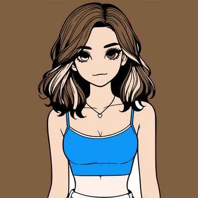 realistic girl with crop top