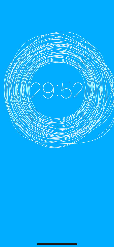 Lotus Bud Meditation Timer - Minimalist meditation timer showing a countdown on a blue screen