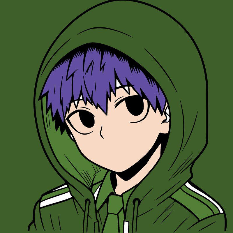 manga character with a hoodie