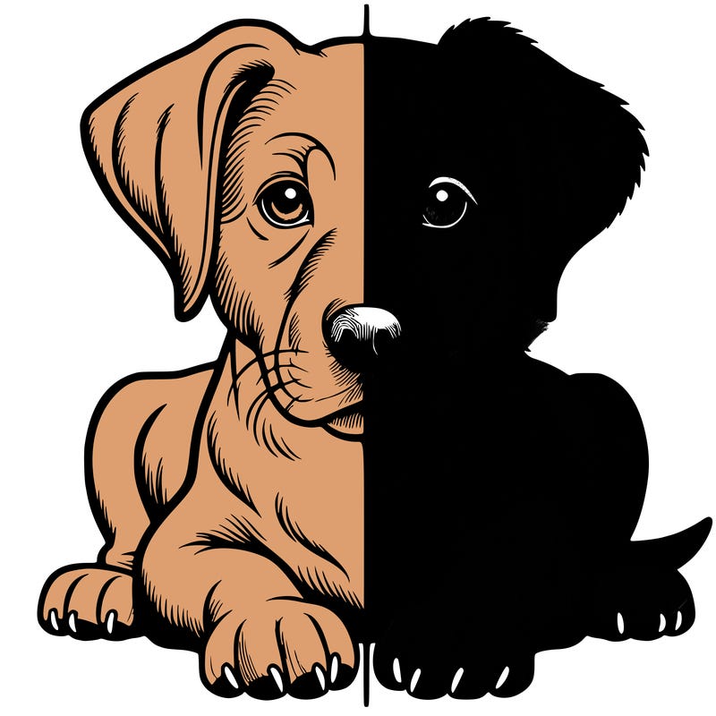 realistic dog split picture