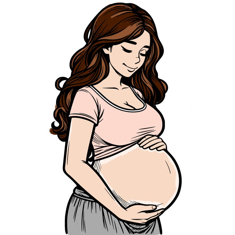 woman heavily pregnant realistic