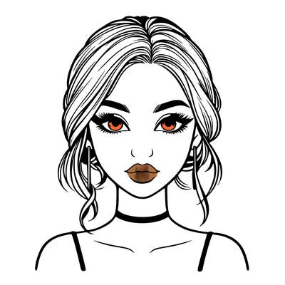 realistic girl with makeup on