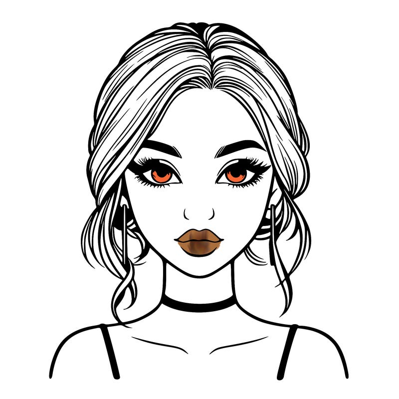 realistic girl with makeup on