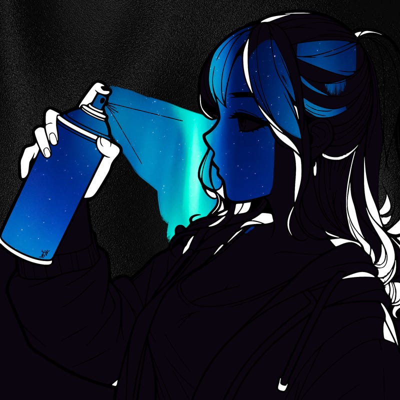 a realistic girl spray, painting