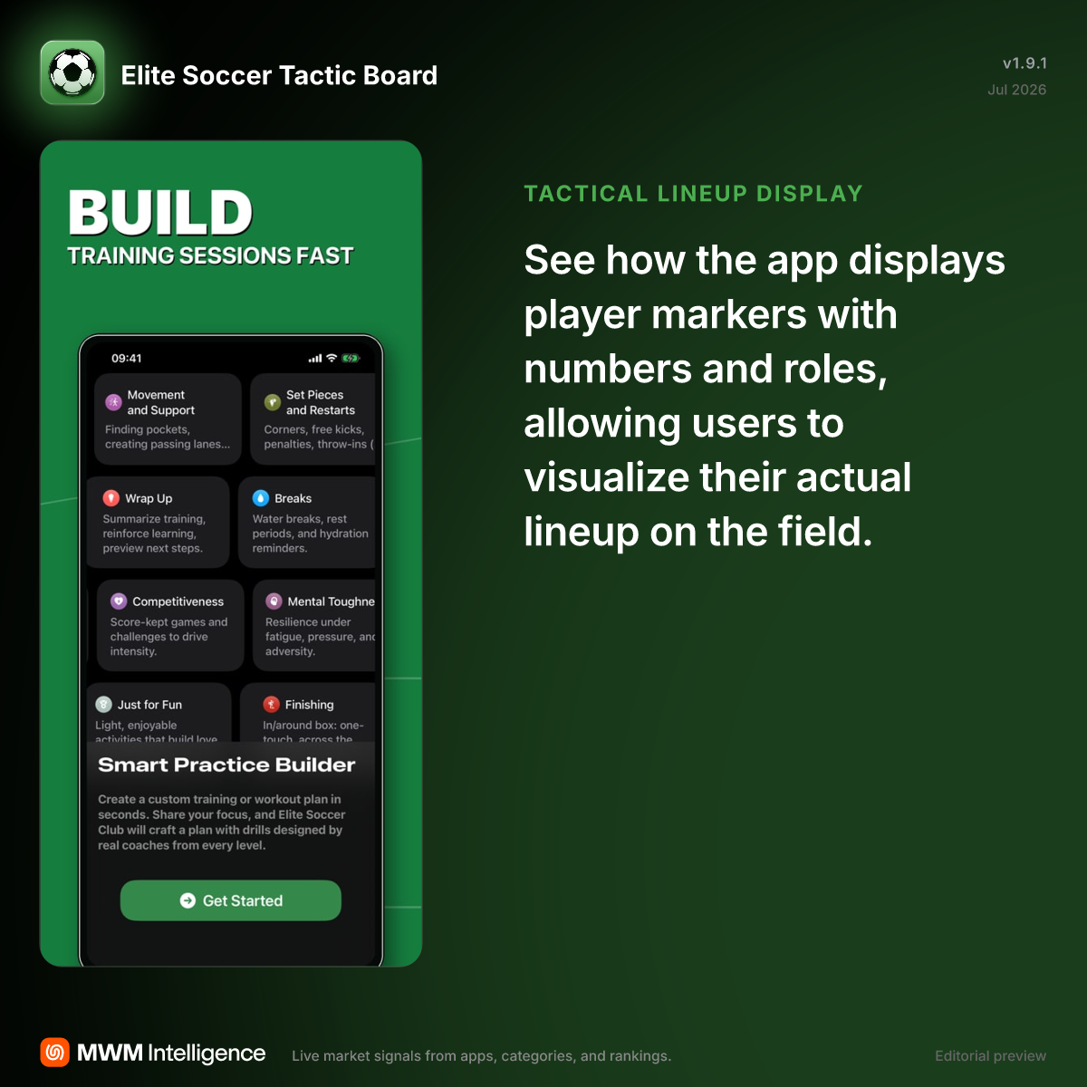 Elite Soccer Tactic Board - Sports App | MWM