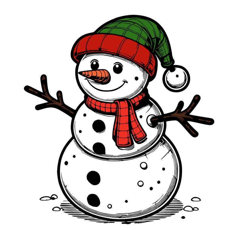 realistic christmas snowman