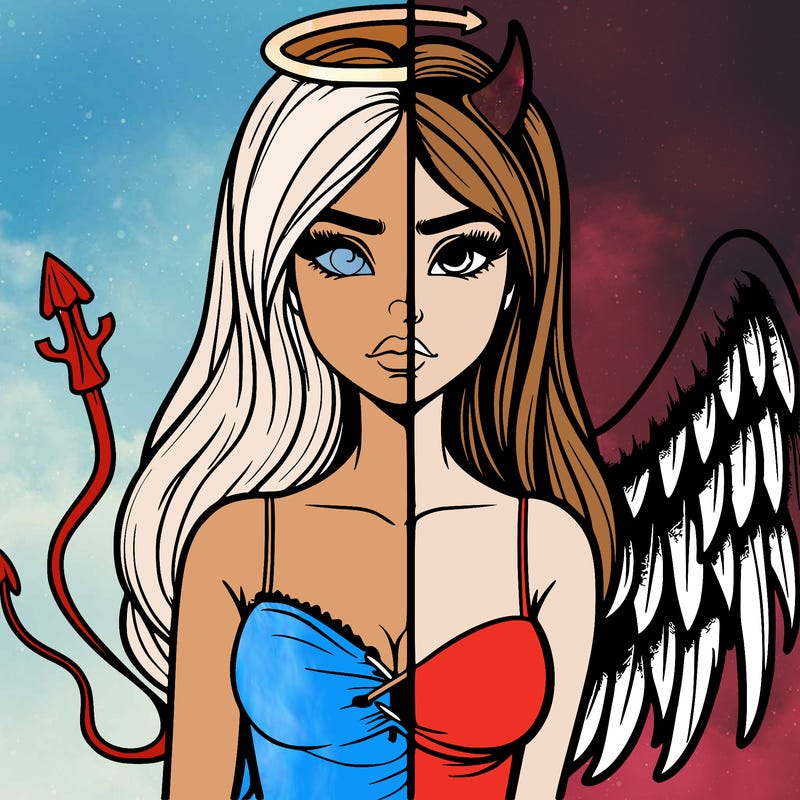 devil vs angel realistic girl