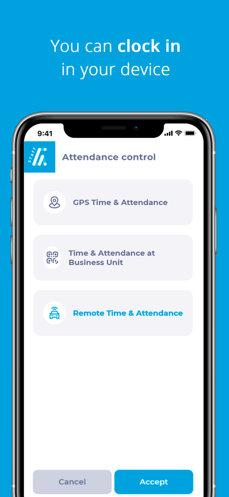 Tela de controle de presença do GIR Staff com GPS e opções de registro de ponto remoto