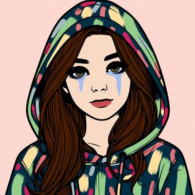 realistic girl with a hoodie