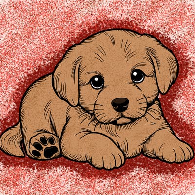 a cute realistic puppy