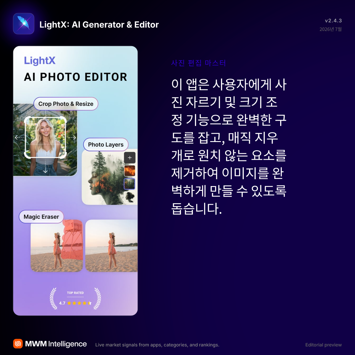 LightX: AI Generator & Editor - 사진 및 비디오 앱 | MWM