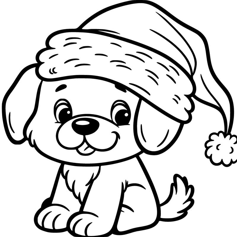 a dog with a santa hat